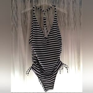 Striped One piece bathing suit